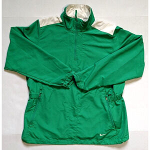 Nike Golf Women Size Large Green White Trim 1/4 Zip Windbreaker Jacket
